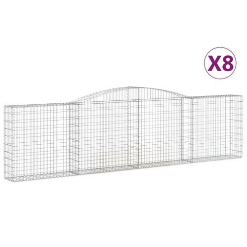 Paniers à gabions arqués 8 pcs 400x30x100/120 cm Fer galvanisé - Photo n°2; ?>