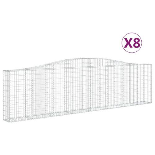 Paniers à gabions arqués 8 pcs 400x30x100/120 cm Fer galvanisé - Photo n°2; ?>