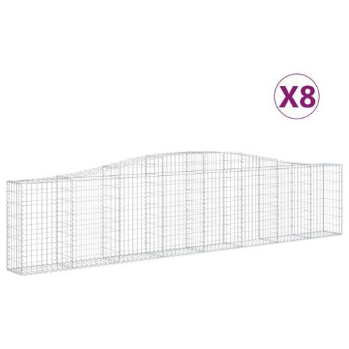 Paniers à gabions arqués 8 pcs 400x30x80/100 cm Fer galvanisé - Photo n°2; ?>