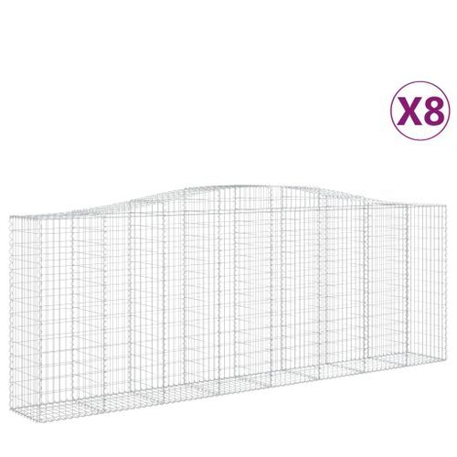 Paniers à gabions arqués 8 pcs 400x50x140/160 cm Fer galvanisé - Photo n°2; ?>