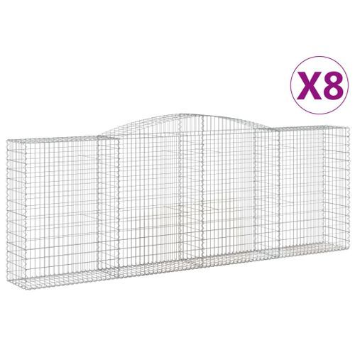 Paniers à gabions arqués 8 pcs 400x50x140/160 cm Fer galvanisé - Photo n°2; ?>