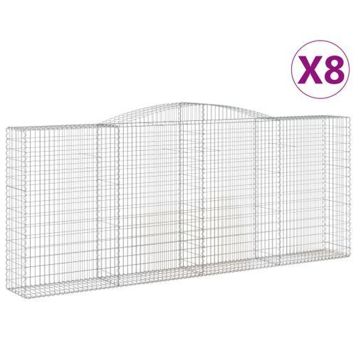 Paniers à gabions arqués 8 pcs 400x50x160/180 cm fer galvanisé - Photo n°2; ?>