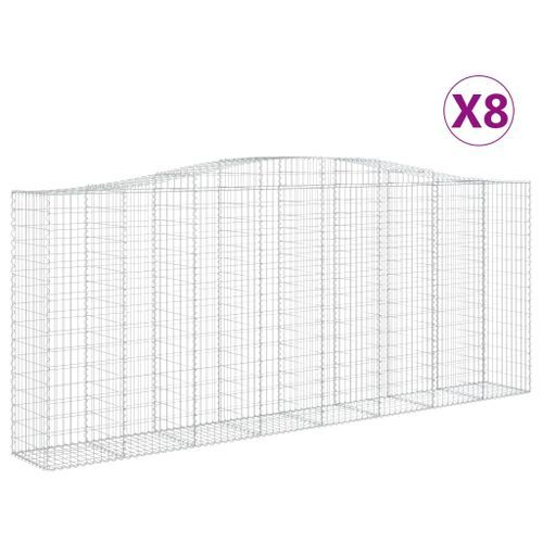 Paniers à gabions arqués 8 pcs 400x50x160/180 cm fer galvanisé - Photo n°2; ?>