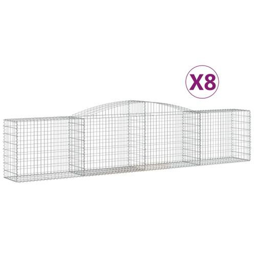 Paniers à gabions arqués 8 pcs 400x50x80/100 cm Fer galvanisé - Photo n°2; ?>