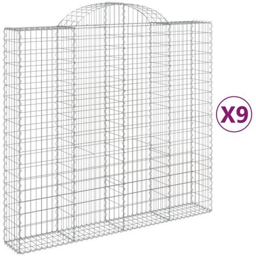 Paniers à gabions arqués 9 pcs 200x50x180/200 cm Fer galvanisé - Photo n°2; ?>