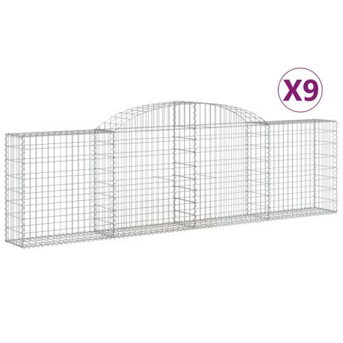 Paniers à gabions arqués 9 pcs 300x30x80/100 cm fer galvanisé - Photo n°2; ?>