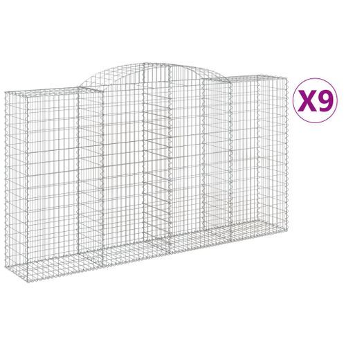 Paniers à gabions arqués 9 pcs 300x50x160/180 cm fer galvanisé - Photo n°2; ?>