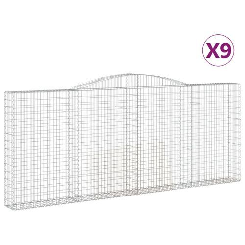 Paniers à gabions arqués 9 pcs 400x30x160/180 cm Fer galvanisé - Photo n°2; ?>