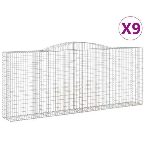 Paniers à gabions arqués 9 pcs 400x50x160/180 cm fer galvanisé - Photo n°2; ?>