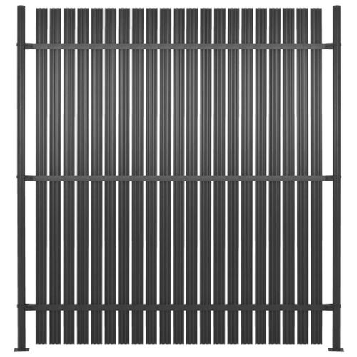 Panneau de clôture 4 pcs Aluminium 720 x 180 cm Anthracite - Photo n°2; ?>