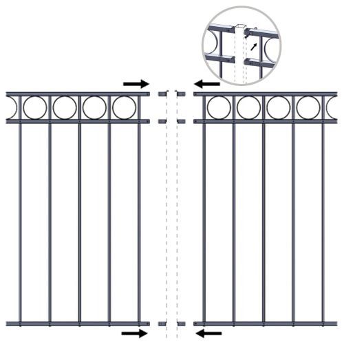 Panneau de clôture Acier 1,96x1,2 m Noir - Photo n°2; ?>
