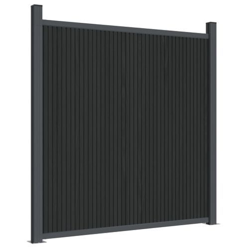 Panneau de clôture avec 2 poteaux gris 180x186 cm WPC - Photo n°2; ?>