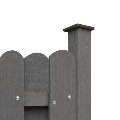 Panneau de clôture avec 2 poteaux WPC 180x180 cm Gris - Photo n°3; ?>