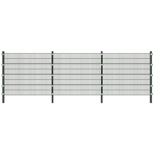 Panneau de clôture avec poteaux 6 x 1,6 m Vert - Photo n°3; ?>