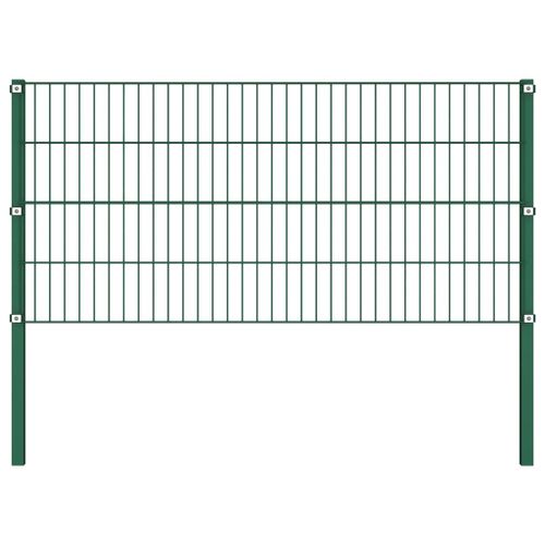 Panneau De Clôture Avec Poteaux Fer 13,6 X 0,8 M Vert 12 Panneau de clôture avec poteaux Fer 13,6 x 0,8 m Vert - Photo n°2; ?>