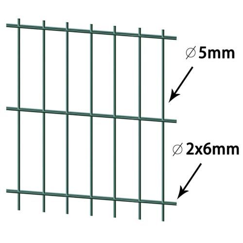 Panneau de clôture de jardin 2D 5 pcs 203 cm 10 m Vert - Photo n°2; ?>