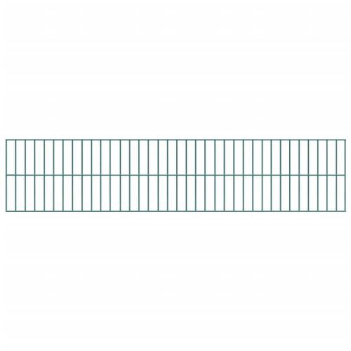 Panneau de clôture et poteaux Fer enduit de poudre 6x1,2 m Vert - Photo n°3; ?>