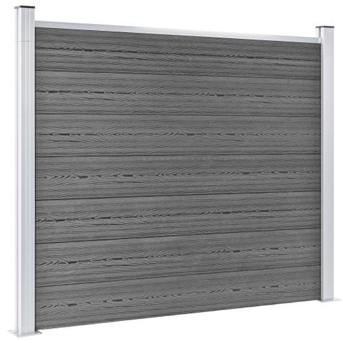 Panneau de clôture WPC 180x146 cm Gris - Photo n°2; ?>