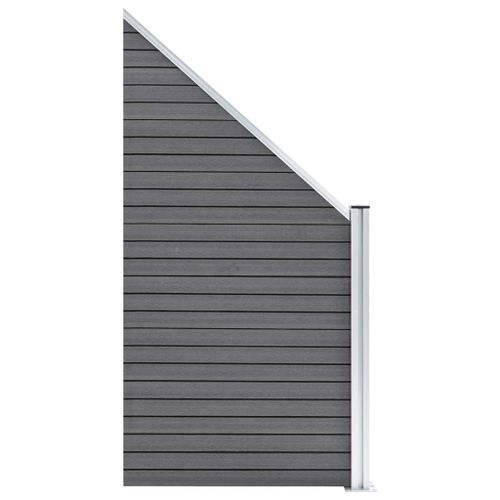 Panneau de clôture WPC 95x(105-180) cm Gris - Photo n°2; ?>