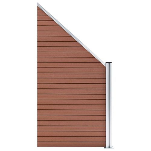 Panneau de clôture WPC 95x(105-180) cm Marron - Photo n°2; ?>