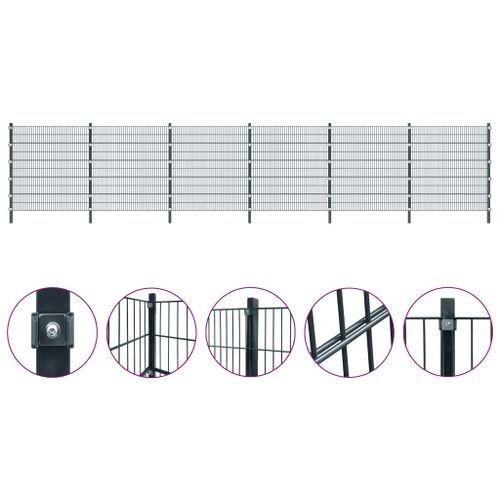 Panneaux De Clôture 2 Pcs Fer 6x2 M 12 M Total Gris Anthracite 23 Panneaux de clôture 2 pcs Fer 6x2 m 12 m total Gris anthracite - Photo n°3; ?>