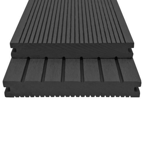 Panneaux de terrasse solides et accessoires WPC 10 m² 4 m Noir - Photo n°2; ?>