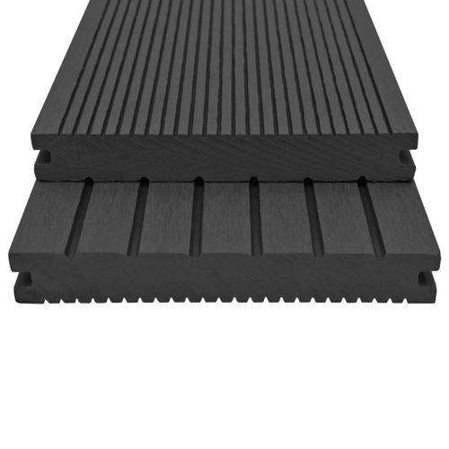 Panneaux de terrasse solides et accessoires WPC 16m² 2,2 m Noir - Photo n°2; ?>