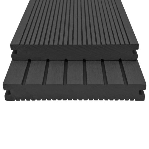 Panneaux de terrasse solides et accessoires WPC 30 m² 4 m Noir - Photo n°2; ?>