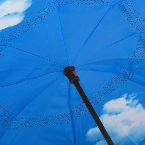 Parapluie à poignée en C Noir 108 cm - Photo n°2; ?>
