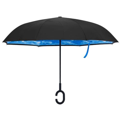 Parapluie à poignée en C Noir 108 cm - Photo n°3; ?>