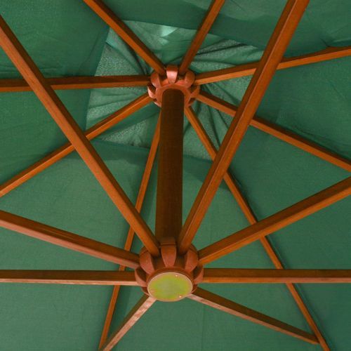 Parasol 300 x 300 cm Poteau en bois Vert - Photo n°2; ?>