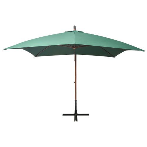 Parasol 300 x 300 cm Poteau en bois Vert - Photo n°3; ?>