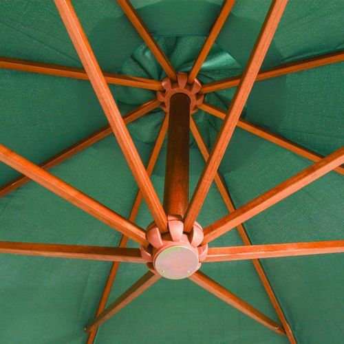 Parasol 350 cm Poteau en bois Vert - Photo n°2; ?>