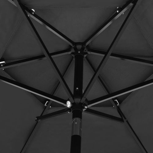 Parasol à 3 niveaux avec mât en aluminium Anthracite 2,5 m - Photo n°2; ?>