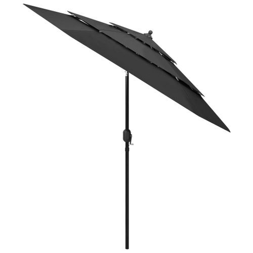 Parasol à 3 niveaux avec mât en aluminium Anthracite 2,5 m - Photo n°3; ?>