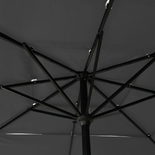 Parasol à 3 niveaux avec mât en aluminium Anthracite 2,5x2,5 m - Photo n°2; ?>