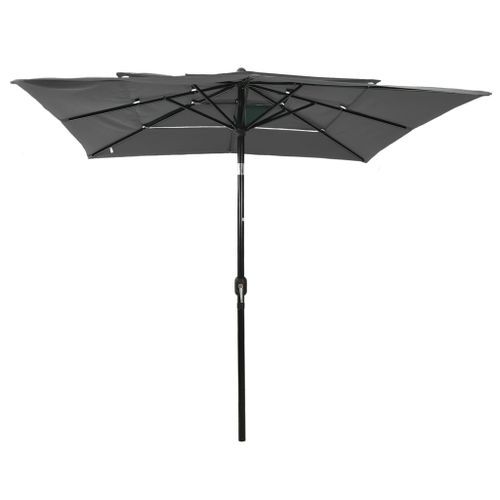 Parasol à 3 niveaux avec mât en aluminium Anthracite 2,5x2,5 m - Photo n°3; ?>