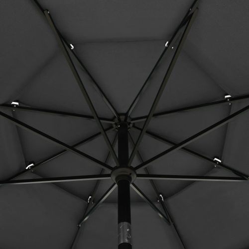 Parasol à 3 Niveaux Avec Mât En Aluminium Anthracite 3,5 M 18 Parasol à 3 niveaux avec mât en aluminium Anthracite 3,5 m - Photo n°2; ?>