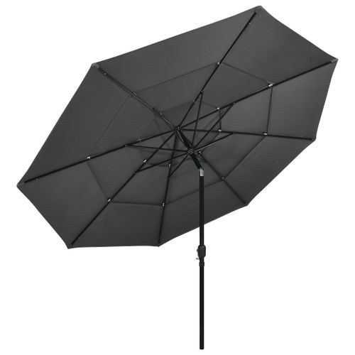 Parasol à 3 Niveaux Avec Mât En Aluminium Anthracite 3,5 M 19 Parasol à 3 niveaux avec mât en aluminium Anthracite 3,5 m - Photo n°3; ?>