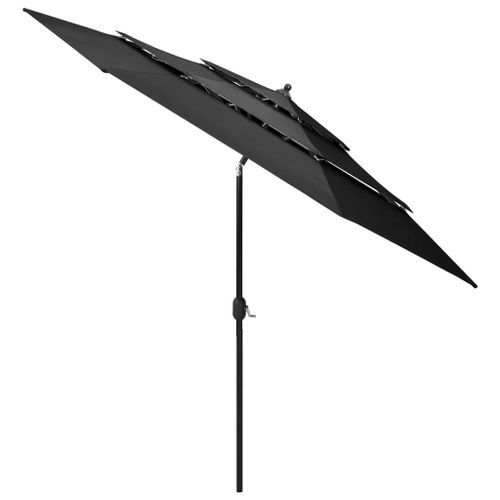 Parasol à 3 niveaux avec mât en aluminium Anthracite 3 m - Photo n°3; ?>