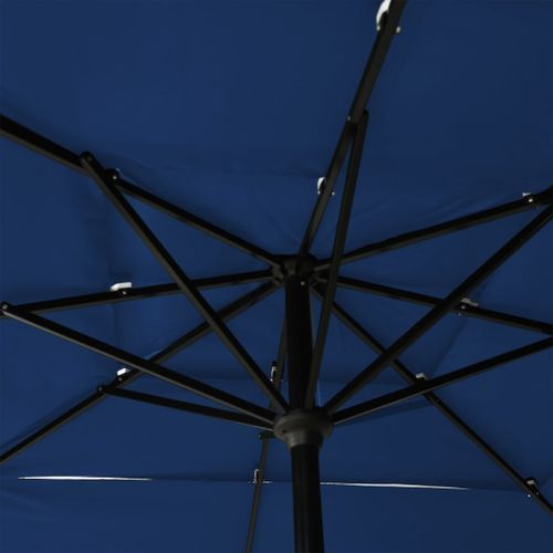 Parasol à 3 niveaux avec mât en aluminium Bleu azuré 2,5x2,5 m - Photo n°2; ?>