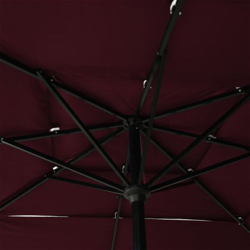 Parasol à 3 niveaux avec mât en aluminium Bordeaux 2,5x2,5 m - Photo n°2; ?>