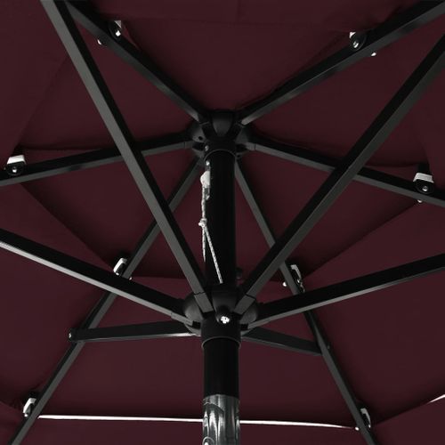 Parasol à 3 niveaux avec mât en aluminium Bordeaux 2 m - Photo n°2; ?>