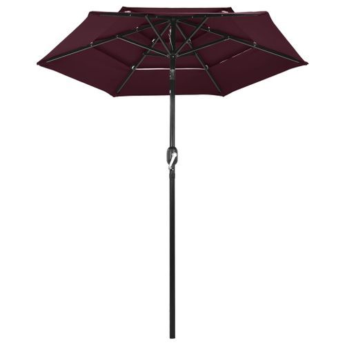 Parasol à 3 niveaux avec mât en aluminium Bordeaux 2 m - Photo n°3; ?>