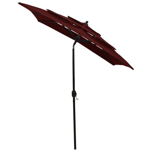 Parasol à 3 niveaux avec mât en aluminium Bordeaux 2x2 m - Photo n°3; ?>