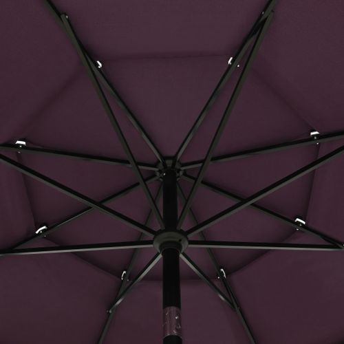 Parasol à 3 niveaux avec mât en aluminium Bordeaux 3,5 m - Photo n°2; ?>