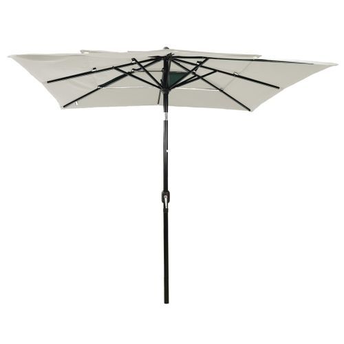 Parasol à 3 niveaux avec mât en aluminium Sable 2,5x2,5 m - Photo n°3; ?>