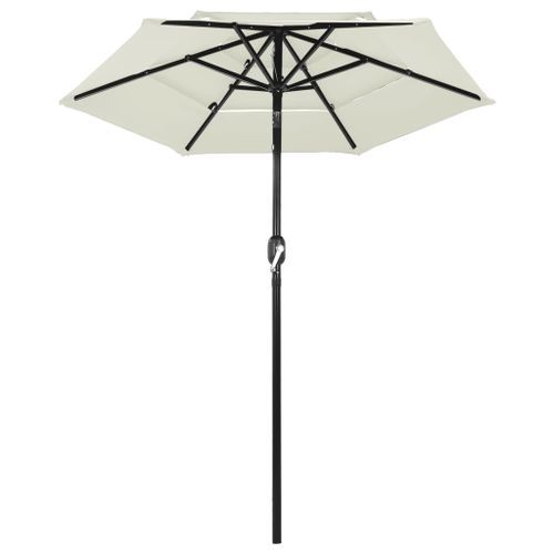 Parasol à 3 niveaux avec mât en aluminium Sable 2 m - Photo n°3; ?>