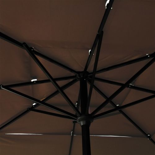 Parasol à 3 niveaux avec mât en aluminium Taupe 2,5x2,5 m - Photo n°2; ?>