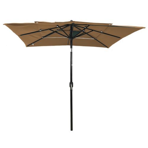 Parasol à 3 niveaux avec mât en aluminium Taupe 2,5x2,5 m - Photo n°3; ?>